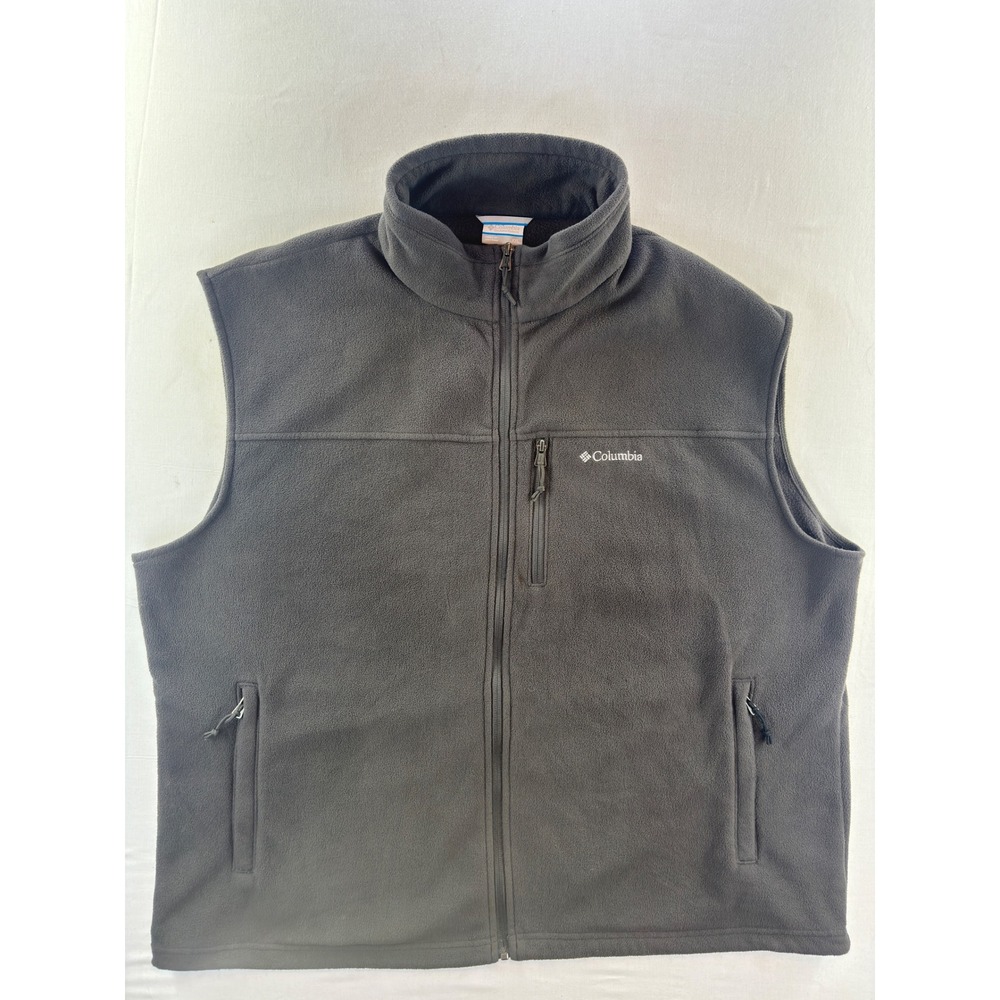 Columbia Mens‎ XXL Steens Mountain Fleece Vest Gray Full Zip XM1046